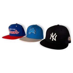 MLB/NFL Hats Yankees, Giants, Lions 59Fifty & Mitchell & Ness, SnapBack & Fitted